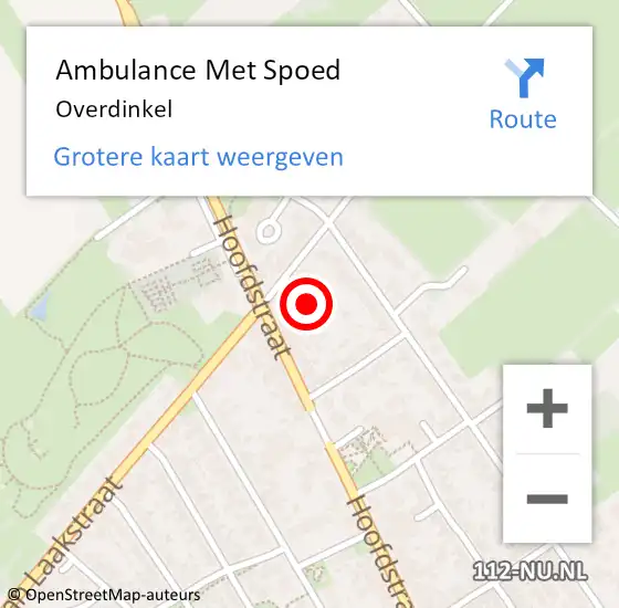Locatie op kaart van de 112 melding: Ambulance Met Spoed Naar Overdinkel op 29 november 2023 11:39
