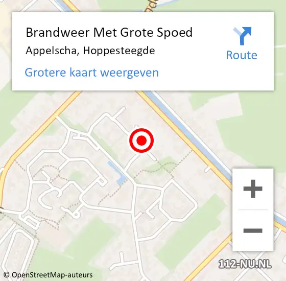 Locatie op kaart van de 112 melding: Brandweer Met Grote Spoed Naar Appelscha, Hoppesteegde op 29 november 2023 11:42