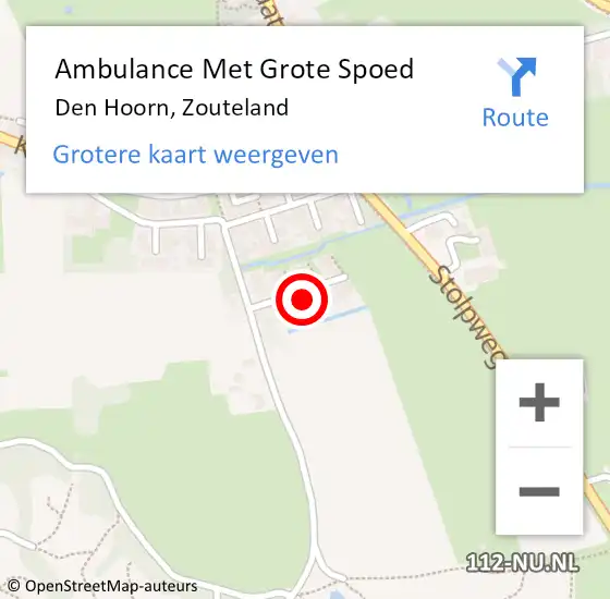 Locatie op kaart van de 112 melding: Ambulance Met Grote Spoed Naar Den Hoorn, Zouteland op 29 november 2023 11:46