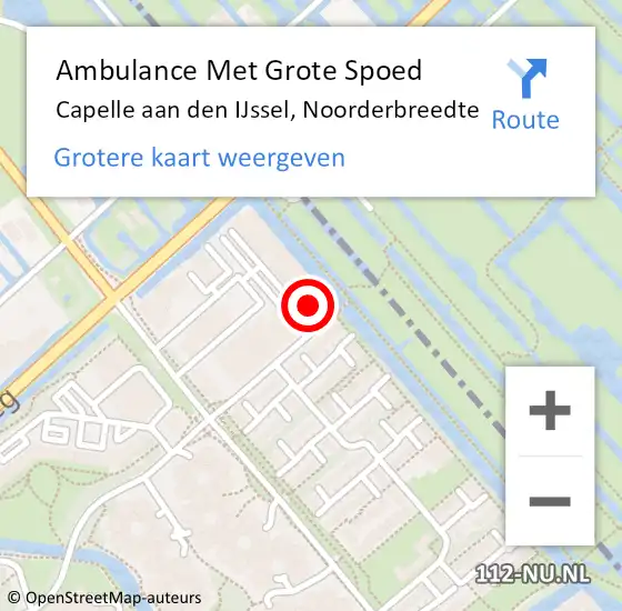 Locatie op kaart van de 112 melding: Ambulance Met Grote Spoed Naar Capelle aan den IJssel, Noorderbreedte op 29 november 2023 12:03