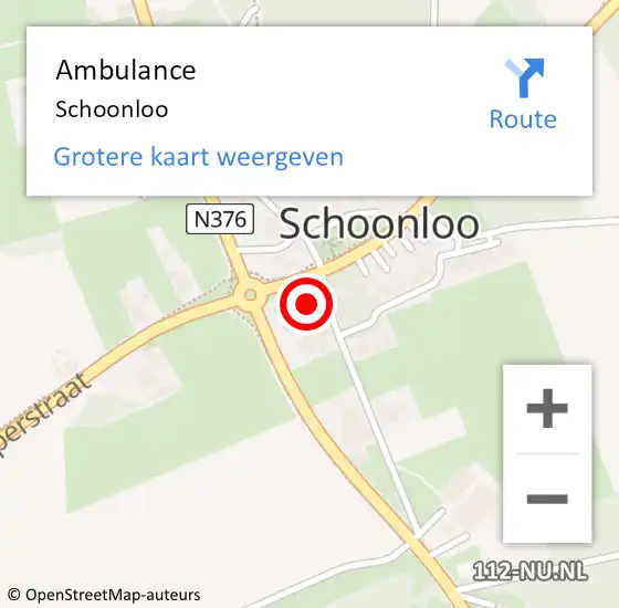 Locatie op kaart van de 112 melding: Ambulance Schoonloo op 29 november 2023 12:13