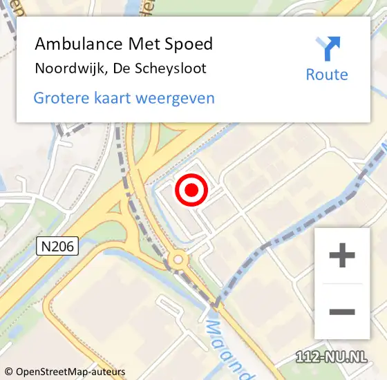 Locatie op kaart van de 112 melding: Ambulance Met Spoed Naar Noordwijk, De Scheysloot op 29 november 2023 12:33