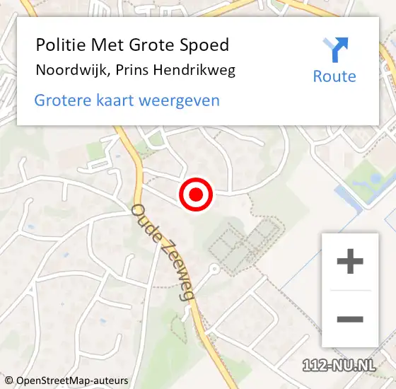 Locatie op kaart van de 112 melding: Politie Met Grote Spoed Naar Noordwijk, Prins Hendrikweg op 29 november 2023 13:09