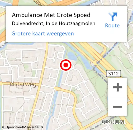 Locatie op kaart van de 112 melding: Ambulance Met Grote Spoed Naar Duivendrecht, In de Houtzaagmolen op 29 november 2023 13:25