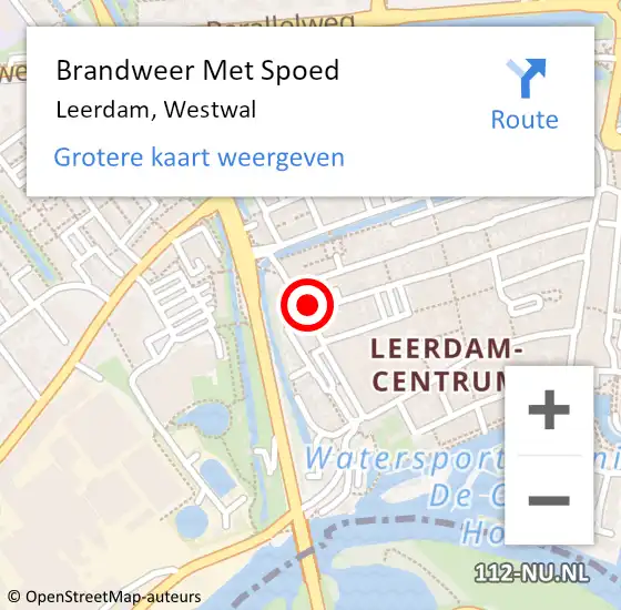 Locatie op kaart van de 112 melding: Brandweer Met Spoed Naar Leerdam, Westwal op 29 november 2023 13:35