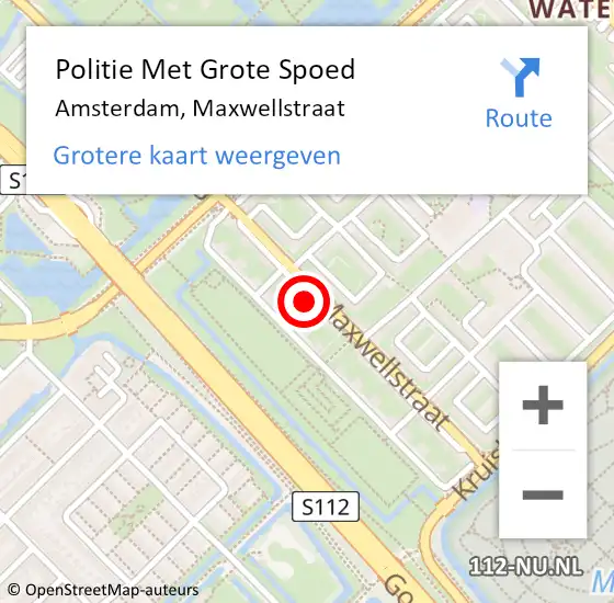 Locatie op kaart van de 112 melding: Politie Met Grote Spoed Naar Amsterdam, Maxwellstraat op 29 november 2023 14:03