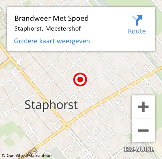 Locatie op kaart van de 112 melding: Brandweer Met Spoed Naar Staphorst, Meestershof op 29 november 2023 14:06