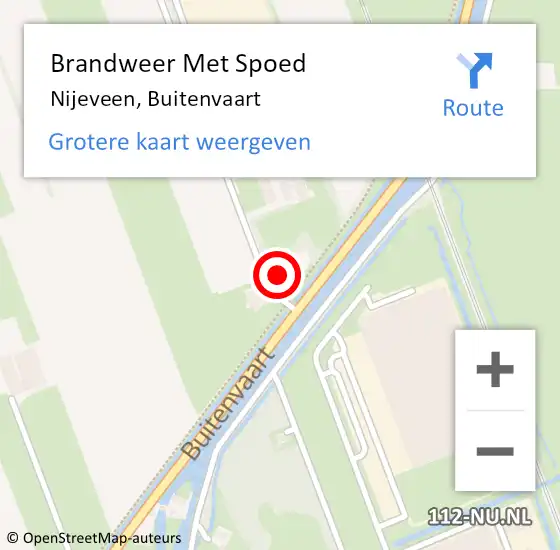 Locatie op kaart van de 112 melding: Brandweer Met Spoed Naar Nijeveen, Buitenvaart op 29 november 2023 14:35