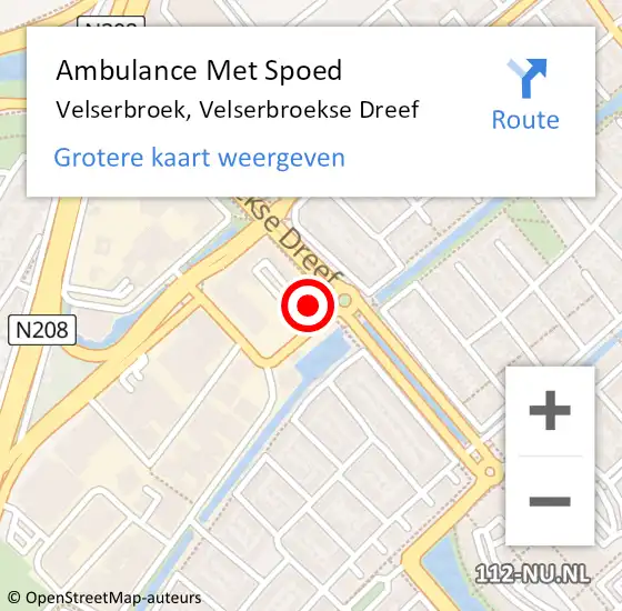 Locatie op kaart van de 112 melding: Ambulance Met Spoed Naar Velserbroek, Velserbroekse Dreef op 29 november 2023 14:41