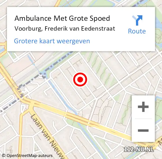 Locatie op kaart van de 112 melding: Ambulance Met Grote Spoed Naar Voorburg, Frederik van Eedenstraat op 29 november 2023 14:49