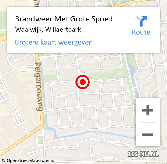 Locatie op kaart van de 112 melding: Brandweer Met Grote Spoed Naar Waalwijk, Willaertpark op 29 november 2023 14:51