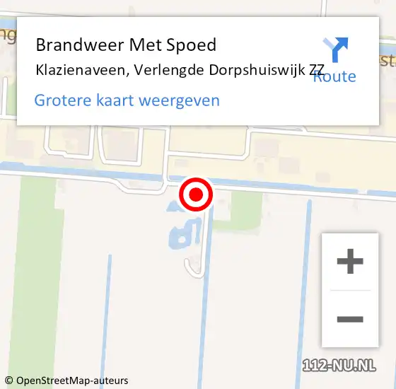 Locatie op kaart van de 112 melding: Brandweer Met Spoed Naar Klazienaveen, Verlengde Dorpshuiswijk ZZ op 29 november 2023 15:11