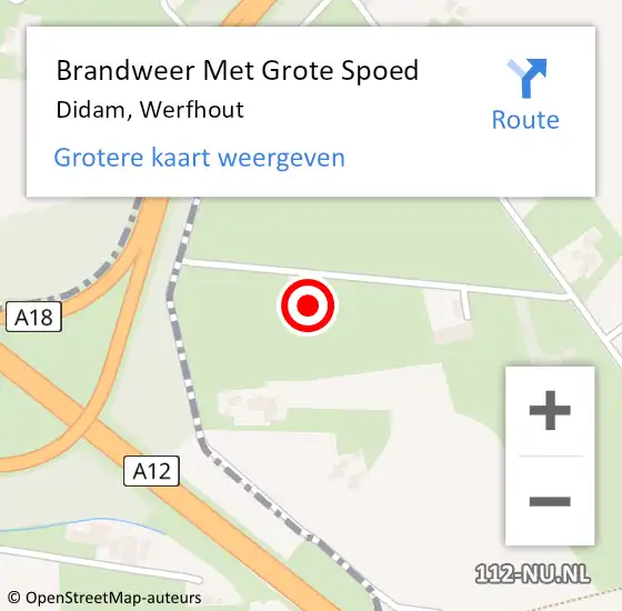 Locatie op kaart van de 112 melding: Brandweer Met Grote Spoed Naar Didam, Werfhout op 29 november 2023 16:24