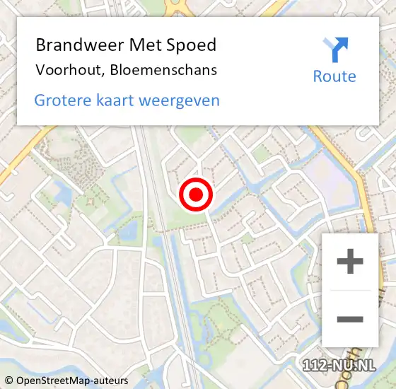 Locatie op kaart van de 112 melding: Brandweer Met Spoed Naar Voorhout, Bloemenschans op 29 november 2023 16:27