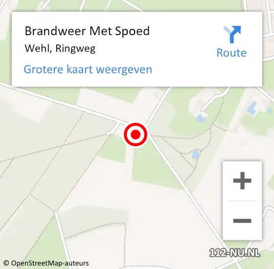 Locatie op kaart van de 112 melding: Brandweer Met Spoed Naar Wehl, Ringweg op 29 november 2023 16:59