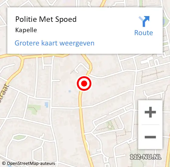 Locatie op kaart van de 112 melding: Politie Met Spoed Naar Kapelle op 29 november 2023 17:11