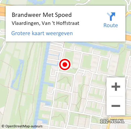 Locatie op kaart van de 112 melding: Brandweer Met Spoed Naar Vlaardingen, Van 't Hoffstraat op 29 november 2023 17:17