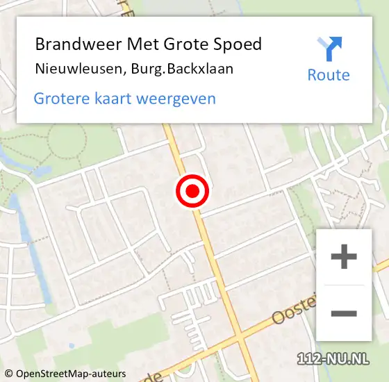 Locatie op kaart van de 112 melding: Brandweer Met Grote Spoed Naar Nieuwleusen, Burg.Backxlaan op 29 november 2023 17:31