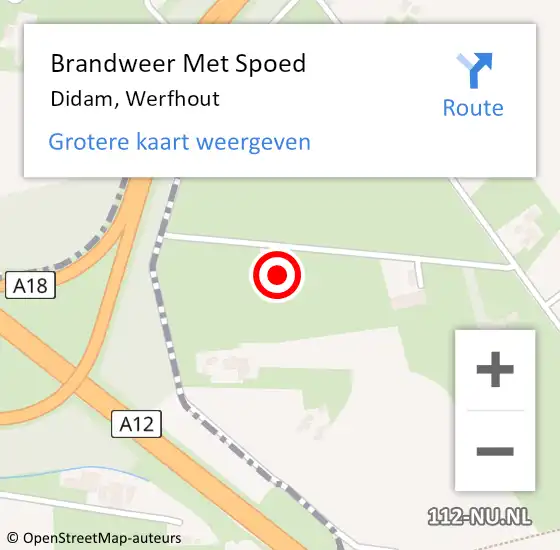 Locatie op kaart van de 112 melding: Brandweer Met Spoed Naar Didam, Werfhout op 29 november 2023 17:47