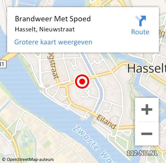 Locatie op kaart van de 112 melding: Brandweer Met Spoed Naar Hasselt, Nieuwstraat op 29 november 2023 17:52