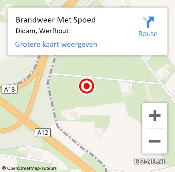 Locatie op kaart van de 112 melding: Brandweer Met Spoed Naar Didam, Werfhout op 29 november 2023 17:58