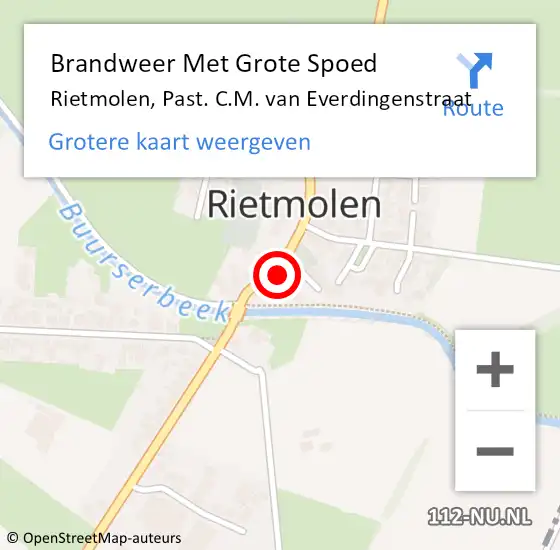 Locatie op kaart van de 112 melding: Brandweer Met Grote Spoed Naar Rietmolen, Past. C.M. van Everdingenstraat op 29 november 2023 18:40