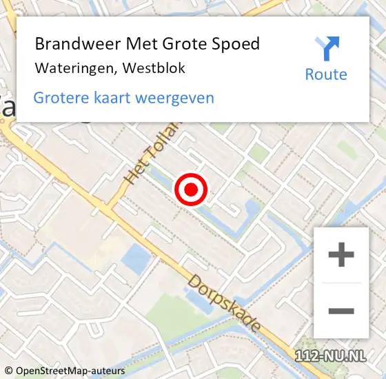 Locatie op kaart van de 112 melding: Brandweer Met Grote Spoed Naar Wateringen, Westblok op 29 november 2023 18:59