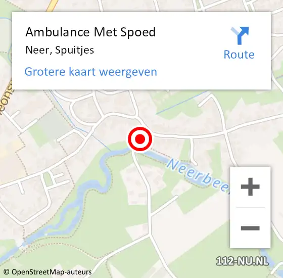 Locatie op kaart van de 112 melding: Ambulance Met Spoed Naar Neer, Spuitjes op 16 september 2014 20:59