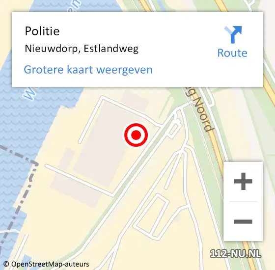 Locatie op kaart van de 112 melding: Politie Nieuwdorp, Estlandweg op 29 november 2023 19:29