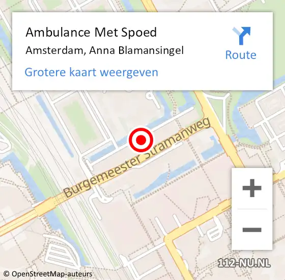Locatie op kaart van de 112 melding: Ambulance Met Spoed Naar Amsterdam, Anna Blamansingel op 29 november 2023 19:34