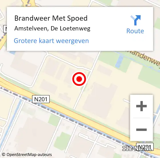 Locatie op kaart van de 112 melding: Brandweer Met Spoed Naar Amstelveen, De Loetenweg op 29 november 2023 19:51