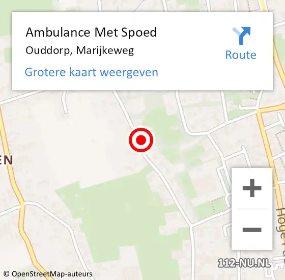Locatie op kaart van de 112 melding: Ambulance Met Spoed Naar Ouddorp, Marijkeweg op 29 november 2023 20:37