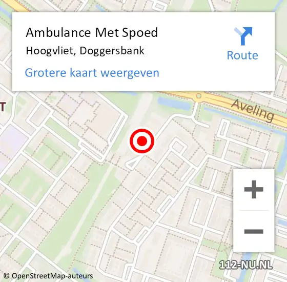 Locatie op kaart van de 112 melding: Ambulance Met Spoed Naar Hoogvliet, Doggersbank op 29 november 2023 20:42