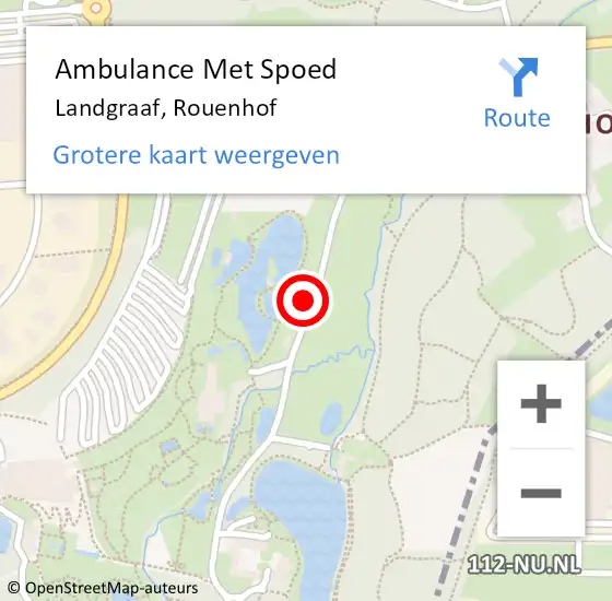 Locatie op kaart van de 112 melding: Ambulance Met Spoed Naar Landgraaf, Rouenhof op 16 september 2014 21:23