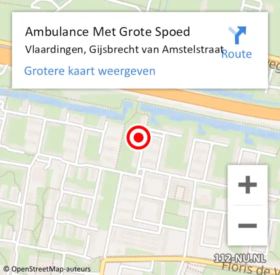 Locatie op kaart van de 112 melding: Ambulance Met Grote Spoed Naar Vlaardingen, Gijsbrecht van Amstelstraat op 30 november 2023 00:22