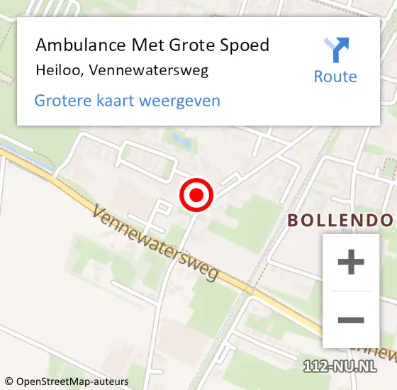 Locatie op kaart van de 112 melding: Ambulance Met Grote Spoed Naar Heiloo, Vennewatersweg op 30 november 2023 01:01