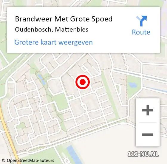 Locatie op kaart van de 112 melding: Brandweer Met Grote Spoed Naar Oudenbosch, Mattenbies op 30 november 2023 01:19