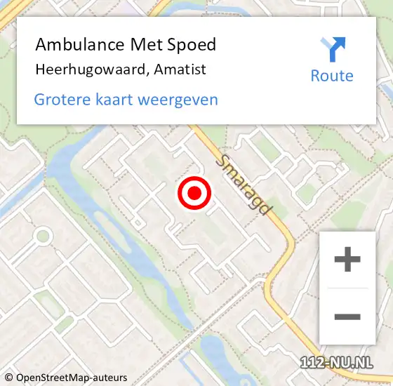 Locatie op kaart van de 112 melding: Ambulance Met Spoed Naar Heerhugowaard, Amatist op 30 november 2023 02:35