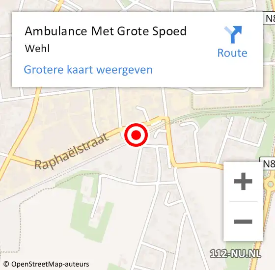 Locatie op kaart van de 112 melding: Ambulance Met Grote Spoed Naar Wehl op 30 november 2023 06:09