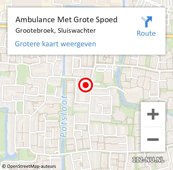 Locatie op kaart van de 112 melding: Ambulance Met Grote Spoed Naar Grootebroek, Sluiswachter op 30 november 2023 06:15