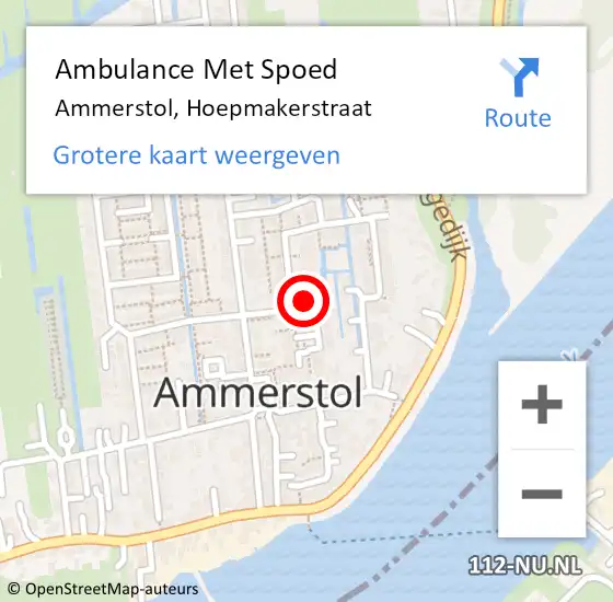 Locatie op kaart van de 112 melding: Ambulance Met Spoed Naar Ammerstol, Hoepmakerstraat op 30 november 2023 06:23