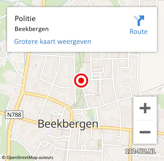 Locatie op kaart van de 112 melding: Politie Beekbergen op 30 november 2023 06:43