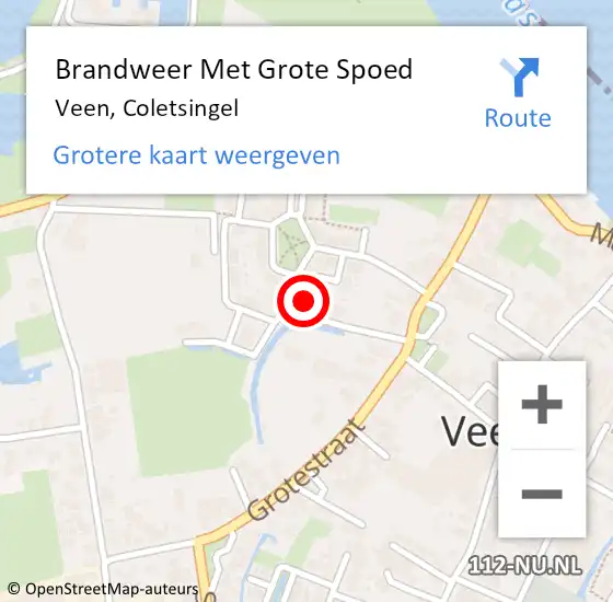 Locatie op kaart van de 112 melding: Brandweer Met Grote Spoed Naar Veen, Coletsingel op 30 november 2023 08:06