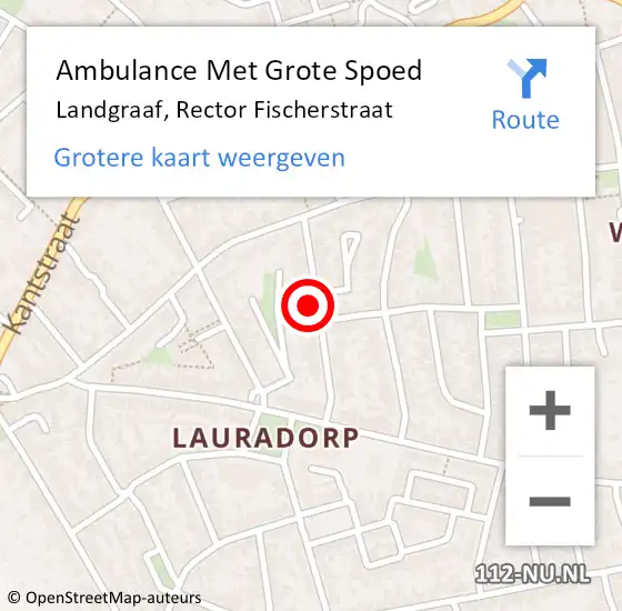 Locatie op kaart van de 112 melding: Ambulance Met Grote Spoed Naar Landgraaf, Rector Fischerstraat op 16 september 2014 22:00