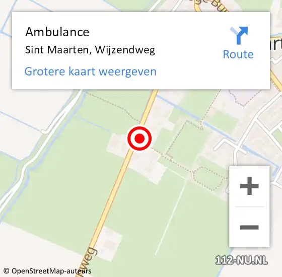 Locatie op kaart van de 112 melding: Ambulance Sint Maarten, Wijzendweg op 30 november 2023 08:42