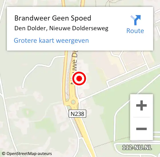 Locatie op kaart van de 112 melding: Brandweer Geen Spoed Naar Den Dolder, Nieuwe Dolderseweg op 30 november 2023 08:50