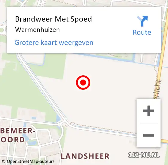 Locatie op kaart van de 112 melding: Brandweer Met Spoed Naar Warmenhuizen op 30 november 2023 08:55