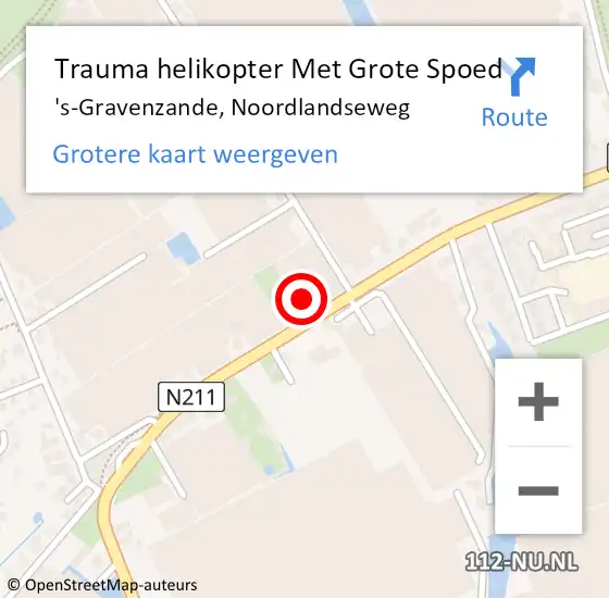 Locatie op kaart van de 112 melding: Trauma helikopter Met Grote Spoed Naar 's-Gravenzande, Noordlandseweg op 30 november 2023 09:43