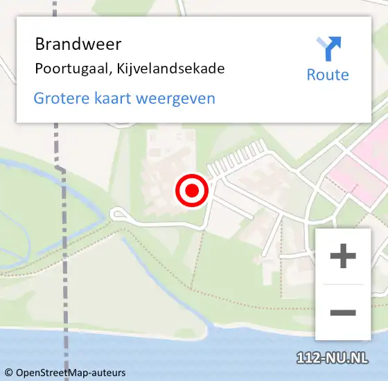 Locatie op kaart van de 112 melding: Brandweer Poortugaal, Kijvelandsekade op 30 november 2023 09:57