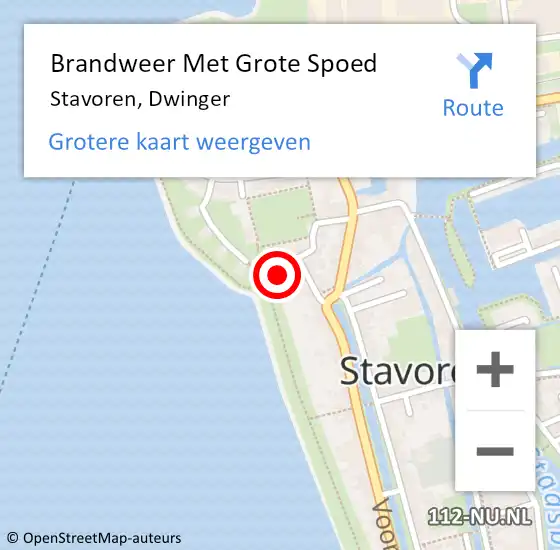 Locatie op kaart van de 112 melding: Brandweer Met Grote Spoed Naar Stavoren, Dwinger op 30 november 2023 09:58